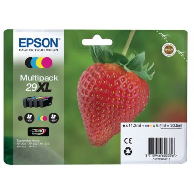 Epson Claria Home 29 Xl Black, Yellow, Cyan and Magenta Ink Cartridge (package 4 each) Epson Claria Home 29 Xl Black, Yellow, Cyan and Magenta Ink Cartridge (package 4 each)